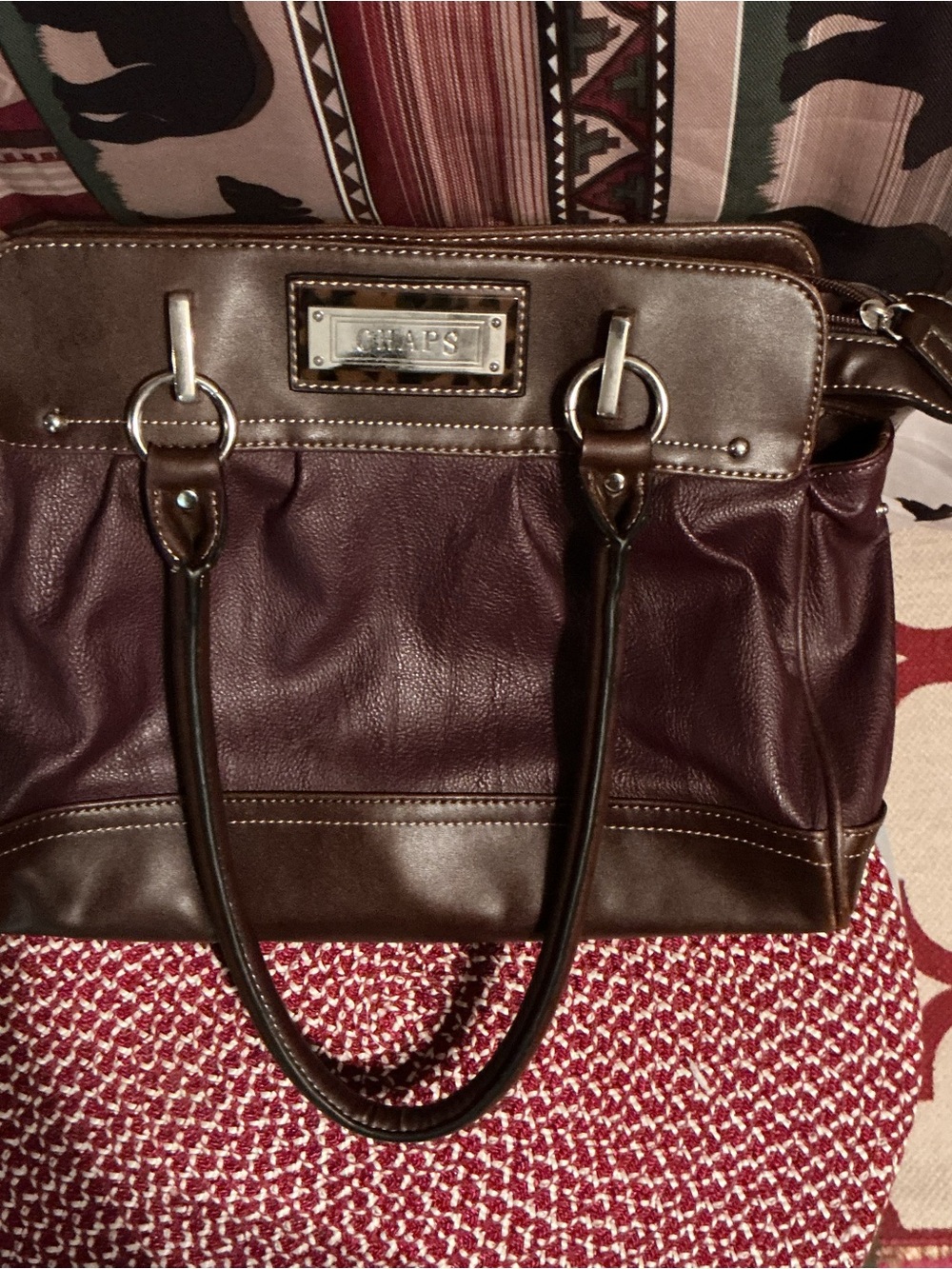 ALDO Burgundy and Brown Dual-Tone Shoulder Bag
